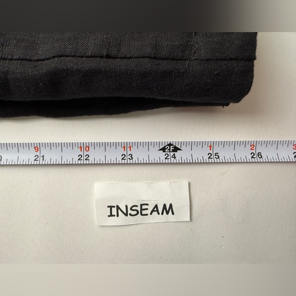 Kleen 100% Linen Barrel Ankle Pant Womens S Black Elastic Waist Lagenlook Boho - Picture 9 of 11